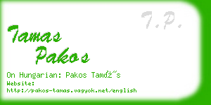 tamas pakos business card